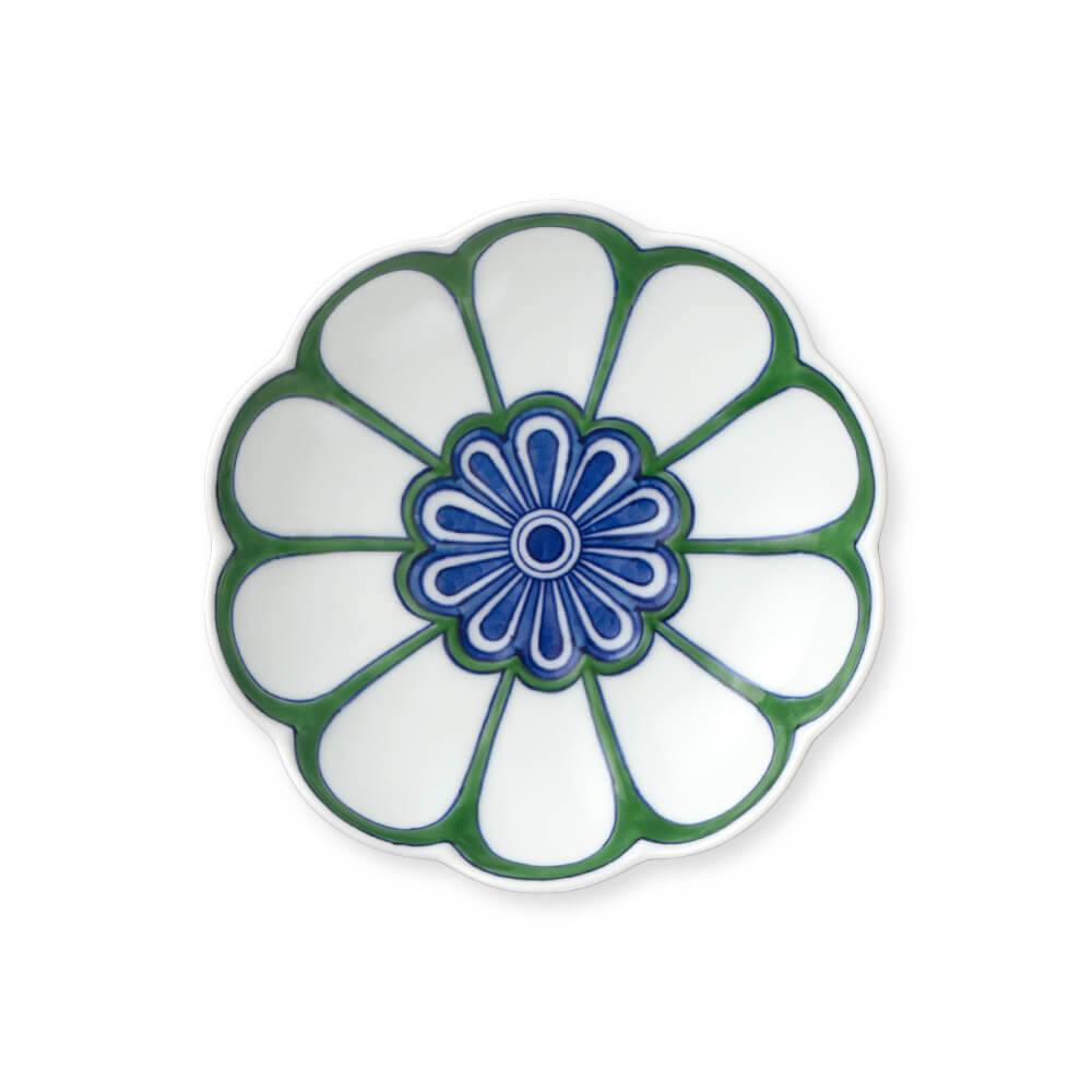 緑彩菊見込　小皿
