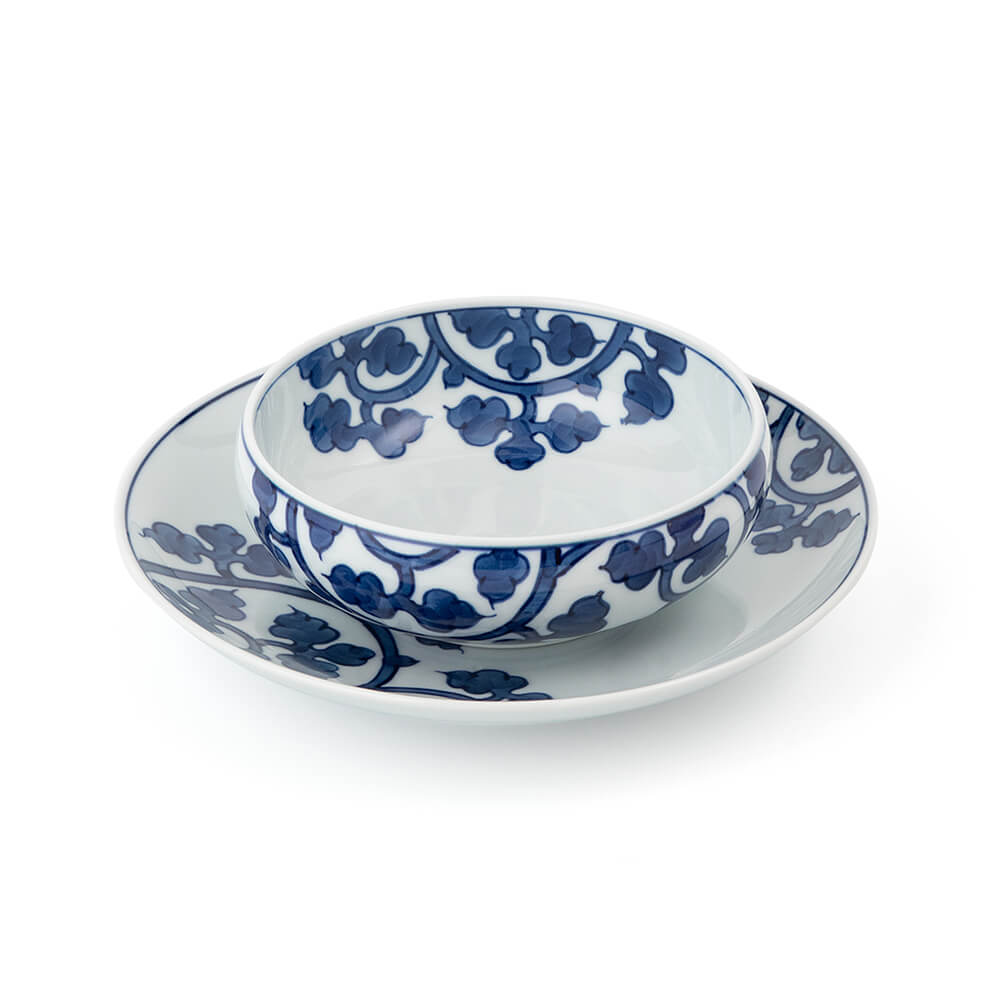 染付唐草文　組皿